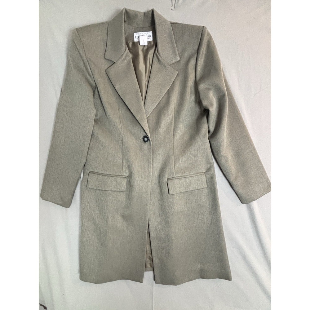 Vintage‎ Bedford Fair Green Blazer Dress Women's Size 8P Structured Jacket